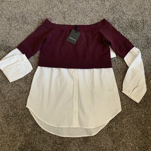 Trouve off the shoulder long sleeve